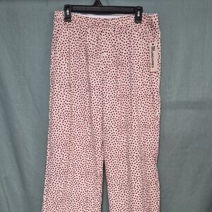 No Boundaries Pink and Red Heart-Print Lounge Pants